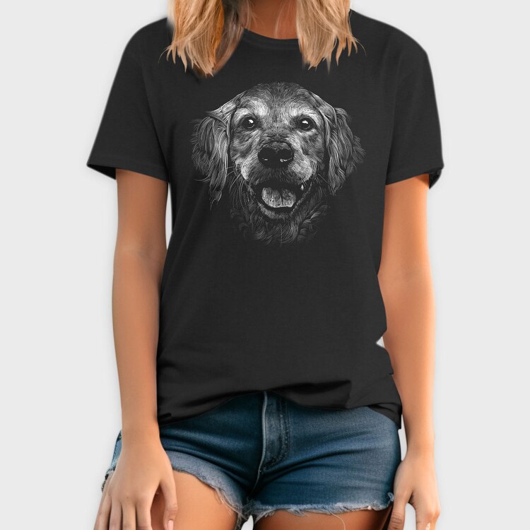 Golden Retriever Monochrome, Tricou Barbati (Unisex)