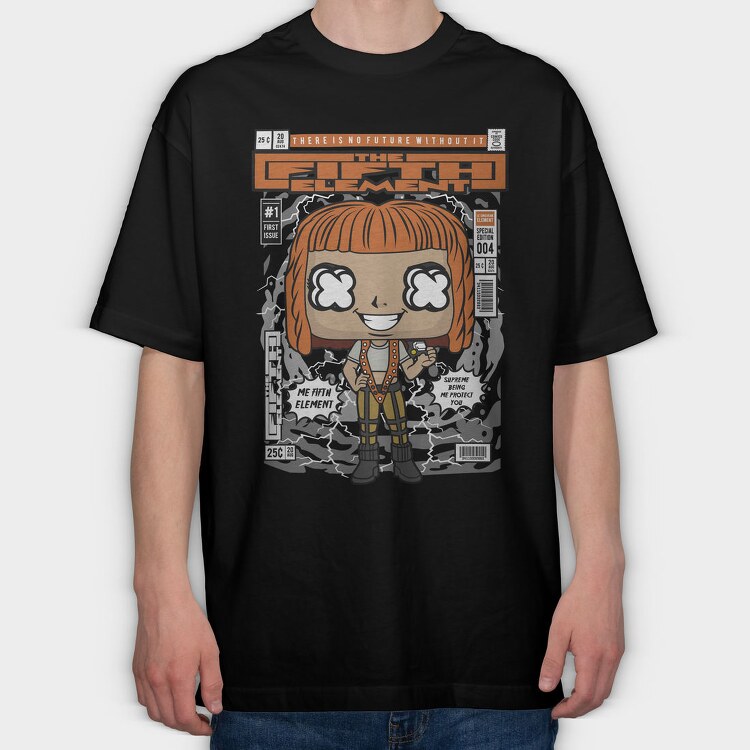 Futuristic Pop Art Girl, Tricou Oversize Barbati (Unisex)