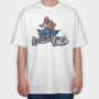Quad Bike Illustration, Tricou Oversize Barbati (Unisex)
