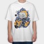 Flame Rider Skull, Tricou Oversize Barbati (Unisex)