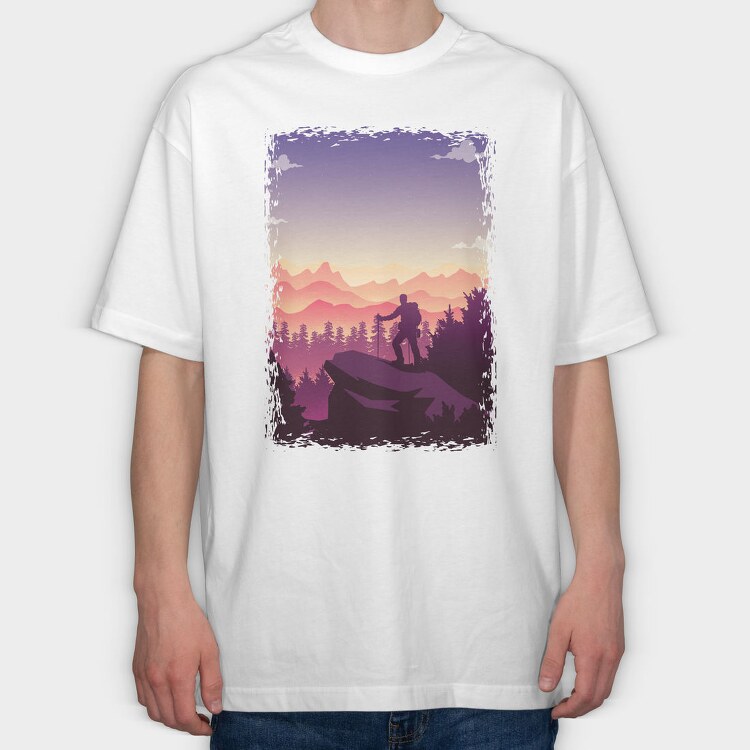 Poster Hiking, Tricou Oversize Barbati (Unisex)