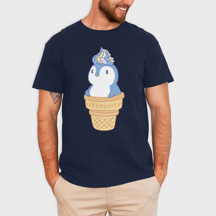 Cute Penguin Ice Cream, Tricou Barbati (Unisex)
