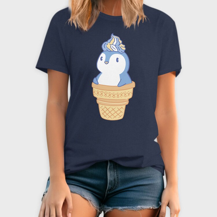 Cute Penguin Ice Cream, Tricou Barbati (Unisex)