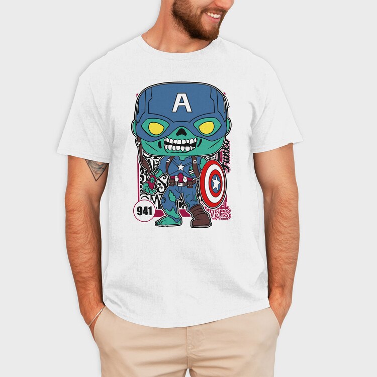 Funko Marvel Zombies captain america, Tricou Barbati (Unisex)