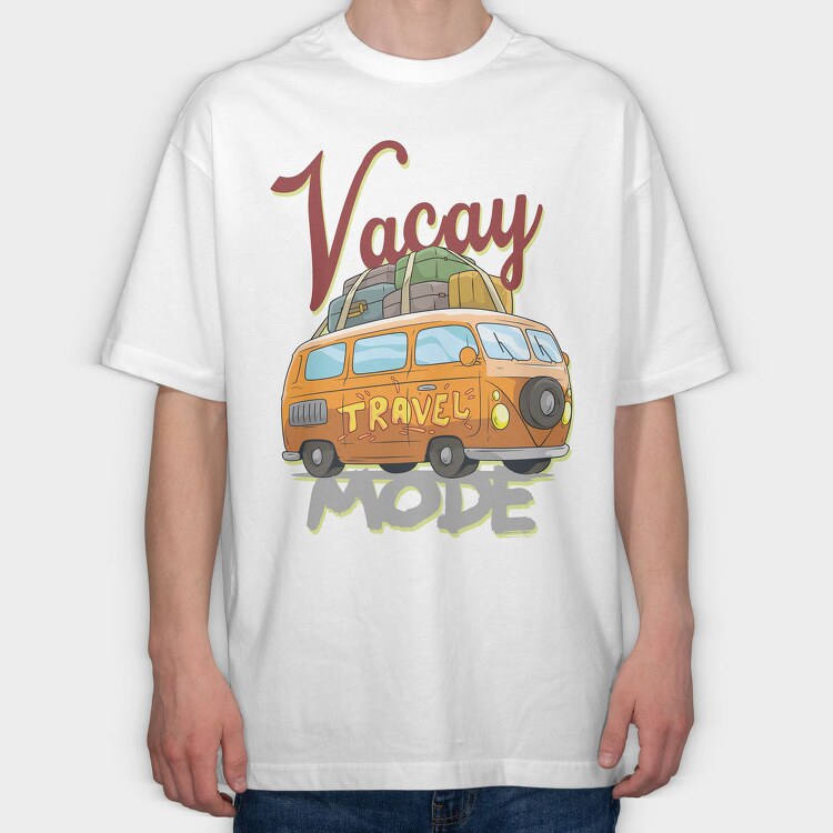 Vacay Mode, Tricou Oversize Barbati (Unisex)