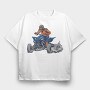 Quad Bike Illustration, Tricou Oversize Barbati (Unisex)