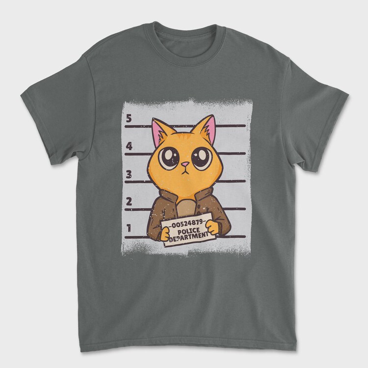 Mugshot Cat, Tricou Barbati (Unisex)