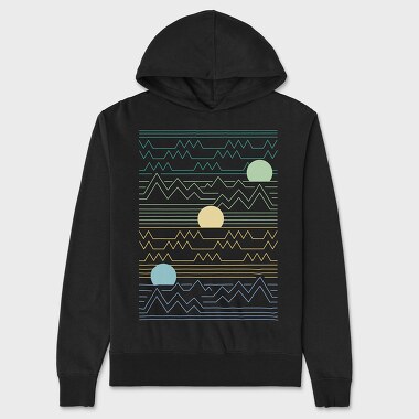 Lineart Sunset Landscape, Hanorac Oversize Barbati (Unisex)