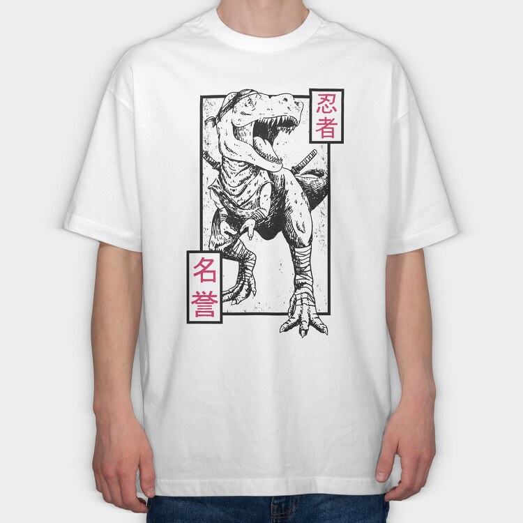 Ninja T Rex, Tricou Oversize Barbati (Unisex)