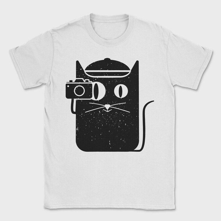 Cat And Camera, Tricou Barbati (Unisex)