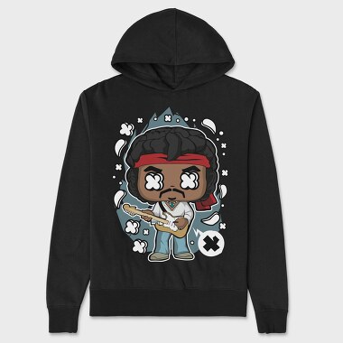 Jimi Guitar Hero, Hanorac Oversize Barbati (Unisex)