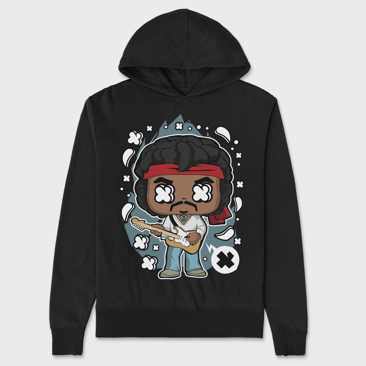 Jimi Guitar Hero, Hanorac Oversize Barbati (Unisex)