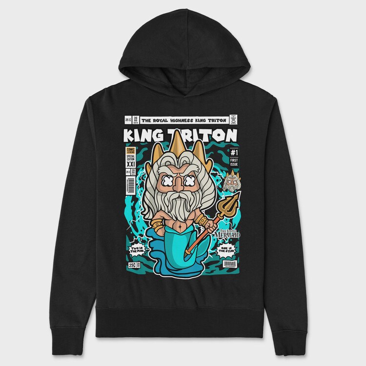 King Tritons Trident, Hanorac Oversize Barbati (Unisex)