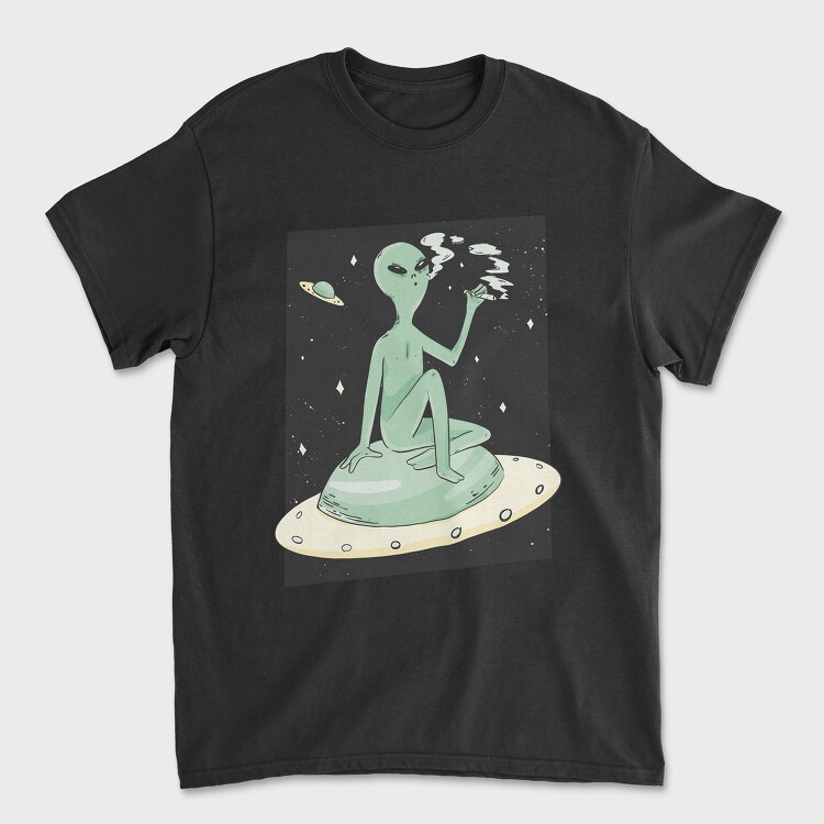 Marijuana Weed Alien, Tricou Barbati (Unisex)