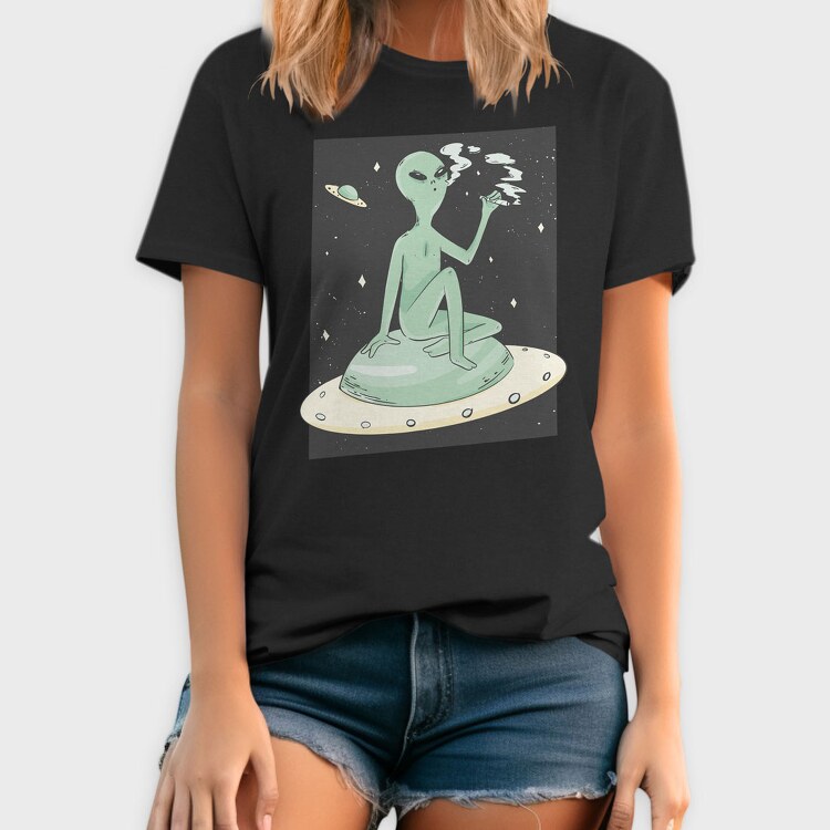 Marijuana Weed Alien, Tricou Barbati (Unisex)