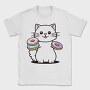 Cat And Donuts White Kitty, Tricou Barbati (Unisex)