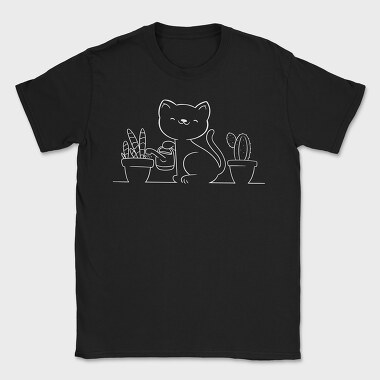 Cat And Plants (2), Tricou Barbati (Unisex)