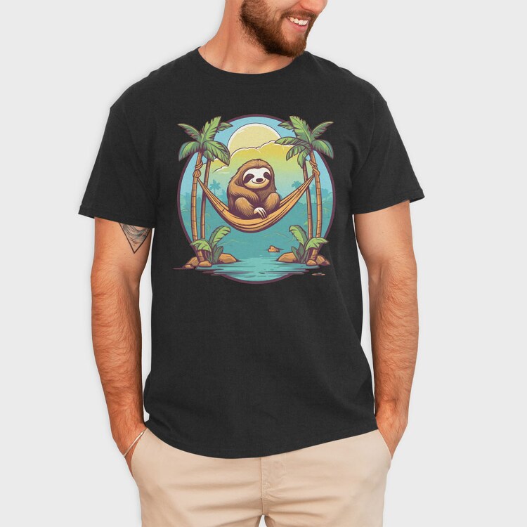 Sloth in a Hammock, Tricou Barbati (Unisex)