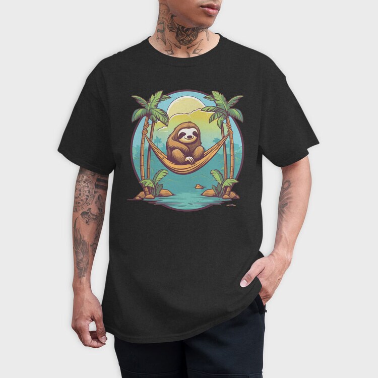 Sloth in a Hammock, Tricou Barbati (Unisex)
