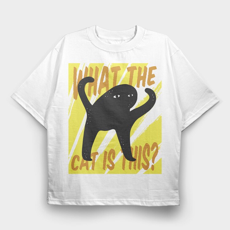 Cat Creature What The, Tricou Oversize Barbati (Unisex)