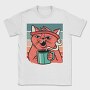 Cat Drinking Coffee (2), Tricou Barbati (Unisex)
