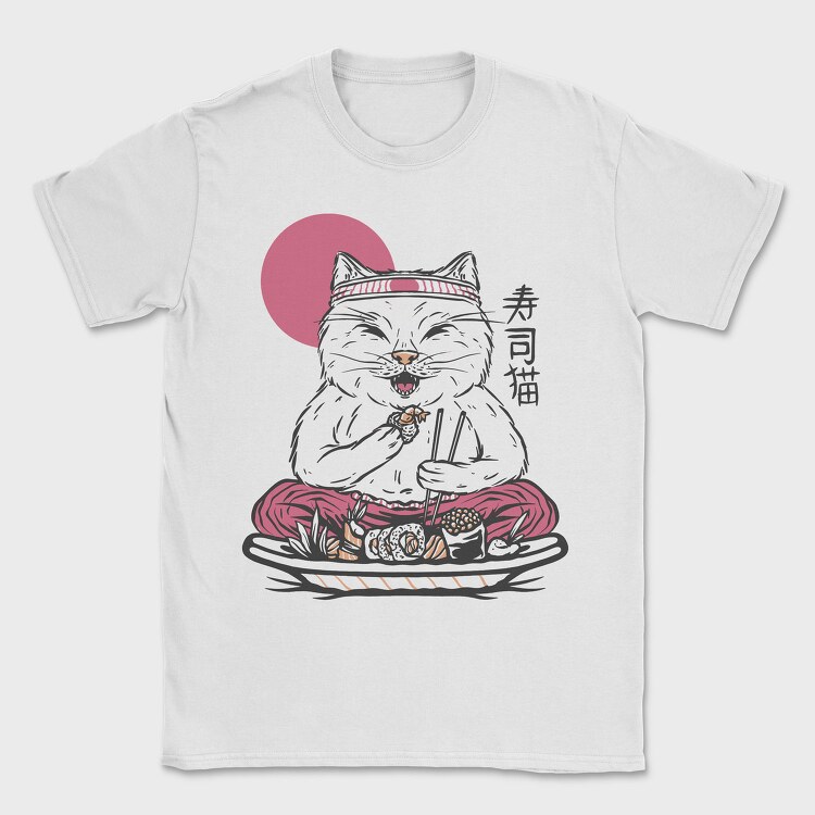 Cat Eating Sushi Sushi, Tricou Barbati (Unisex)