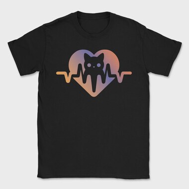 Cat Heartbeat Love, Tricou Barbati (Unisex)