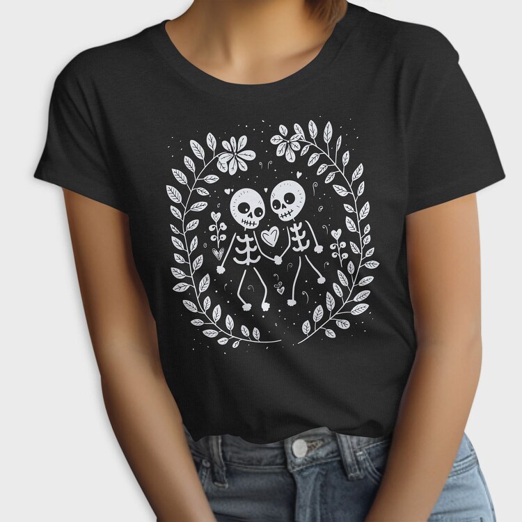 Cute Skeletons in Love, Tricou Femei