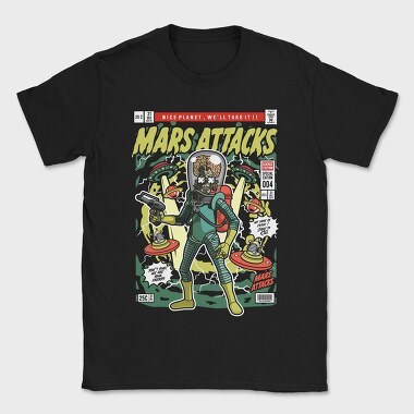 Mars Attack Alien, Tricou Barbati (Unisex)