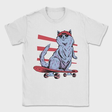 Cat In Skateboard Skate, Tricou Barbati (Unisex)