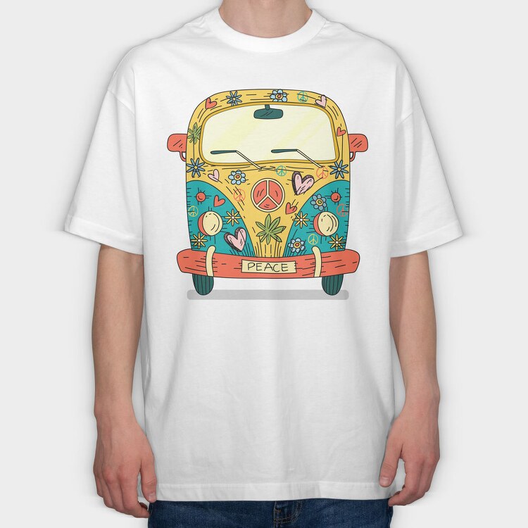 Hippie Van, Tricou Oversize Barbati (Unisex)