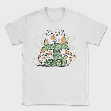 Cat Knitting Scarf Weave, Tricou Barbati (Unisex)