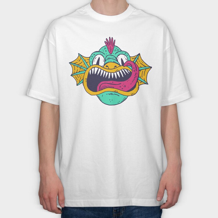 Monster Faces 4, Tricou Oversize Barbati (Unisex)