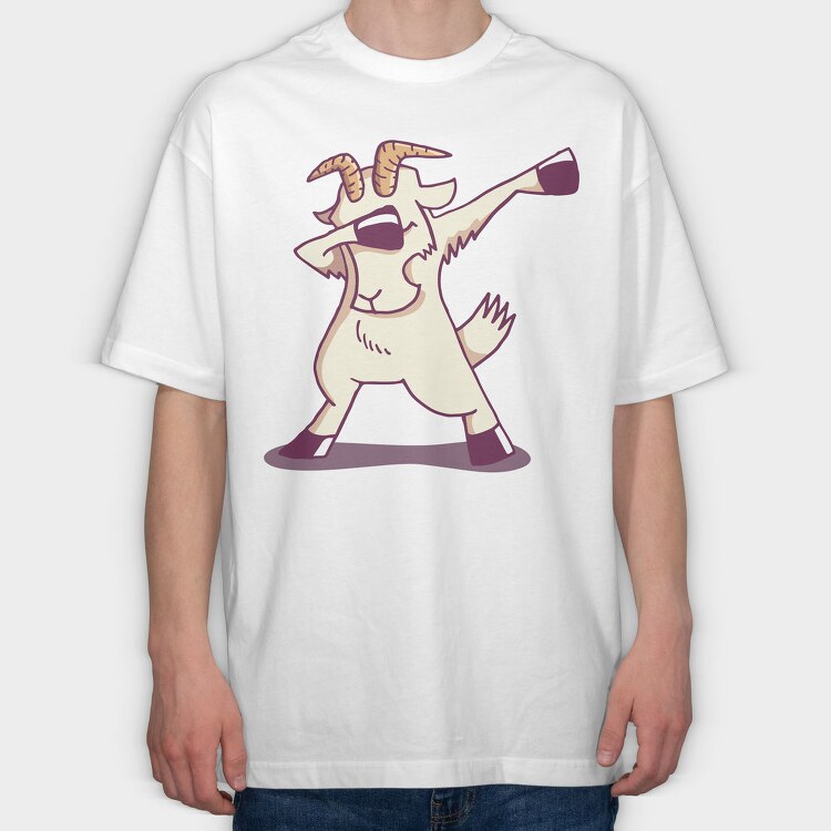 Dab Animal Comics Goat, Tricou Oversize Barbati (Unisex)