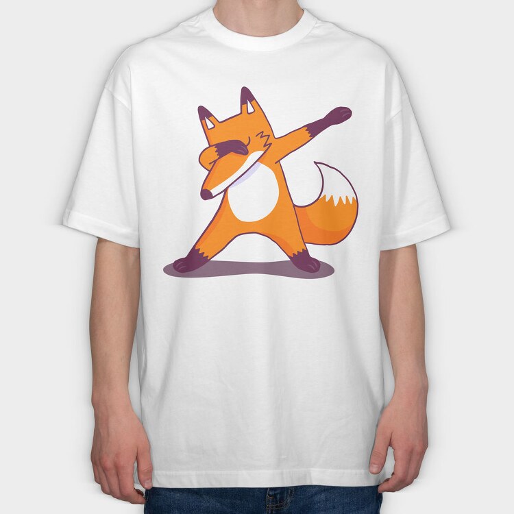 Dab Animal Comics Fox, Tricou Oversize Barbati (Unisex)