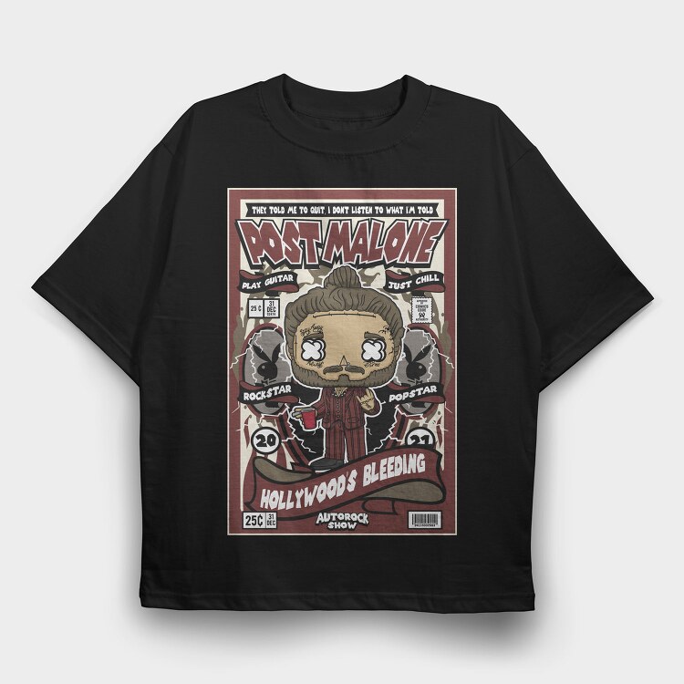 Post Malone Rockstar, Tricou Oversize Barbati (Unisex)