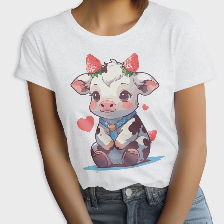 Cute Strawberry Cow, Tricou Femei