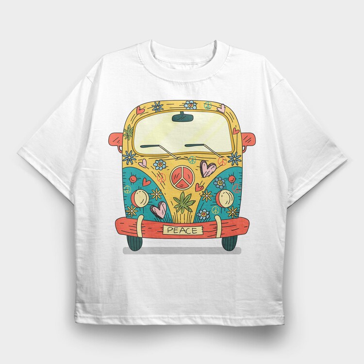 Hippie Van, Tricou Oversize Barbati (Unisex)
