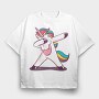 Dab Animal Comics Unicorn, Tricou Oversize Barbati (Unisex)