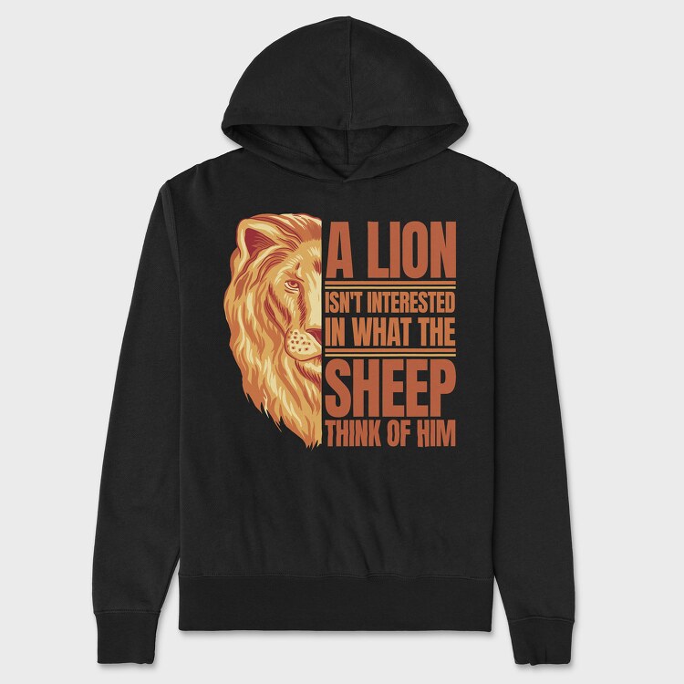 Lion Quote, Hanorac Oversize Barbati (Unisex)