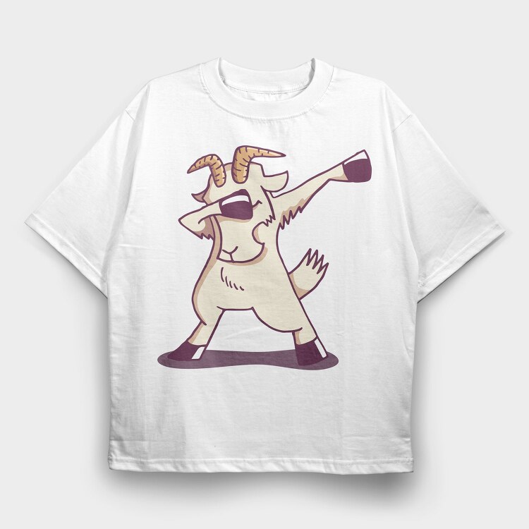 Dab Animal Comics Goat, Tricou Oversize Barbati (Unisex)