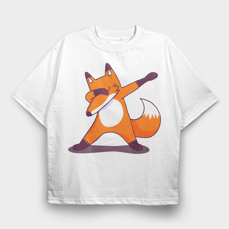 Dab Animal Comics Fox, Tricou Oversize Barbati (Unisex)
