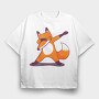 Dab Animal Comics Fox, Tricou Oversize Barbati (Unisex)