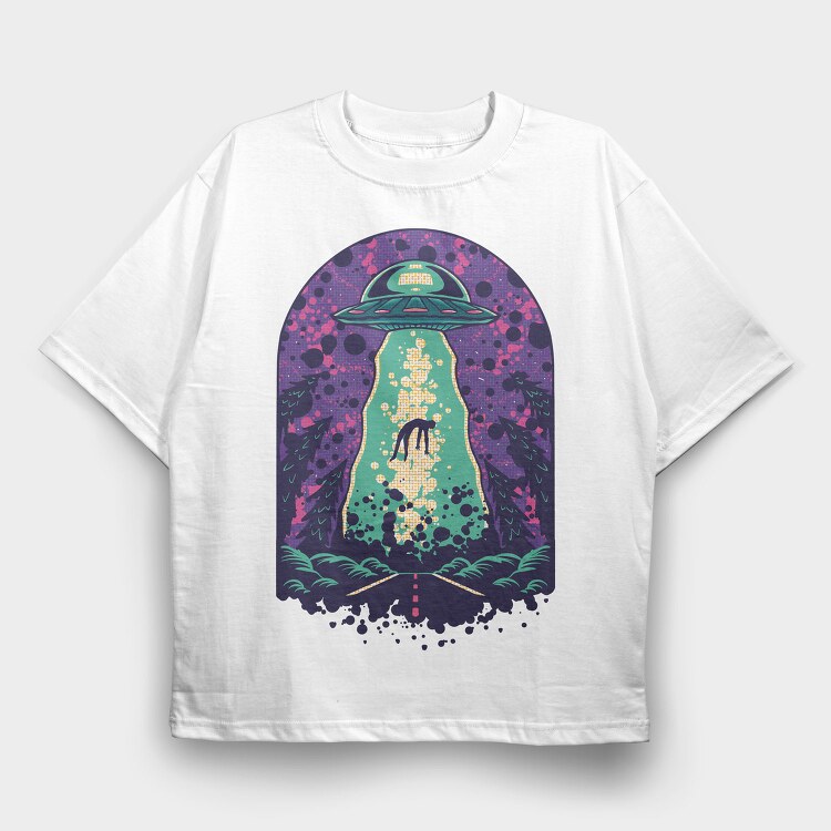 Alien Abduction, Tricou Oversize Barbati (Unisex)