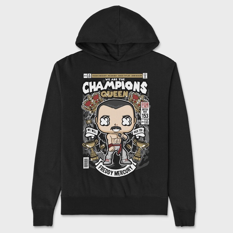 Queen Rock Pop, Hanorac Oversize Barbati (Unisex)