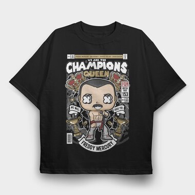 Queen Rock Pop, Tricou Oversize Barbati (Unisex)