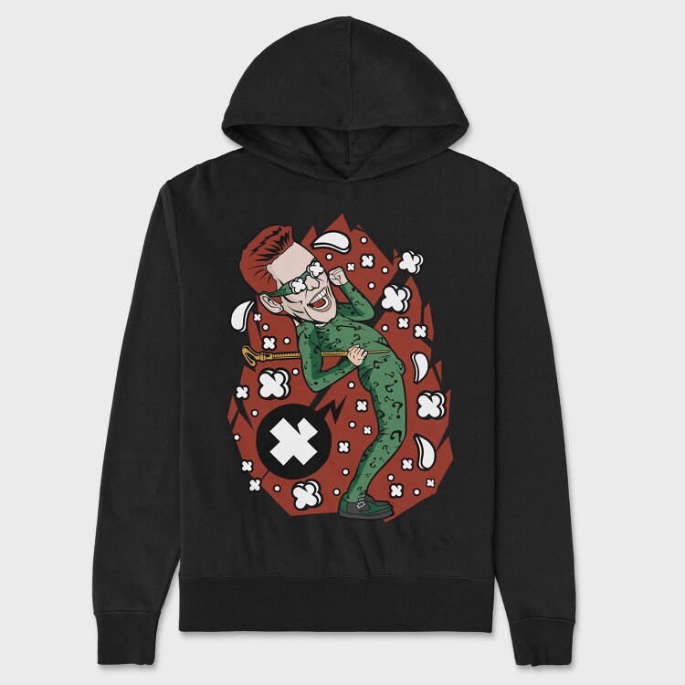 Question Mark Clown, Hanorac Oversize Barbati (Unisex)