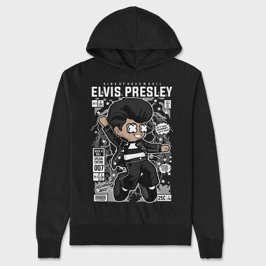 Rockstar Elvis Comic, Hanorac Oversize Barbati (Unisex)