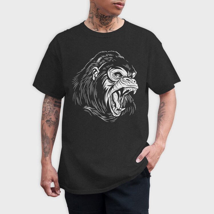 Gorilla Monochrome, Tricou Barbati (Unisex)