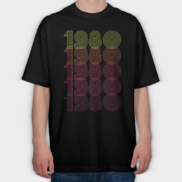 Vintage 1980, Tricou Oversize Barbati (Unisex)